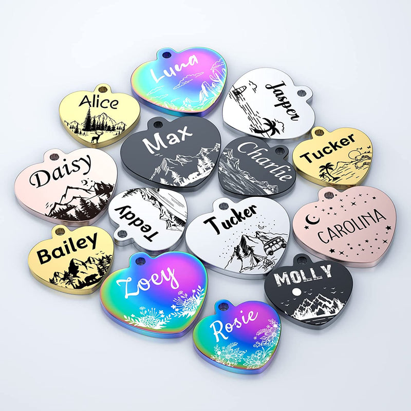 YEHANTI Dog Tags Engraved for Pets Personalized, Custom Stainless Steel Dog  Tags and Cat Tags with Various Cute and Beautiful Icons, Double Sided  Engraved Pet ID Tags Dog Name Tag (Hexagon) 